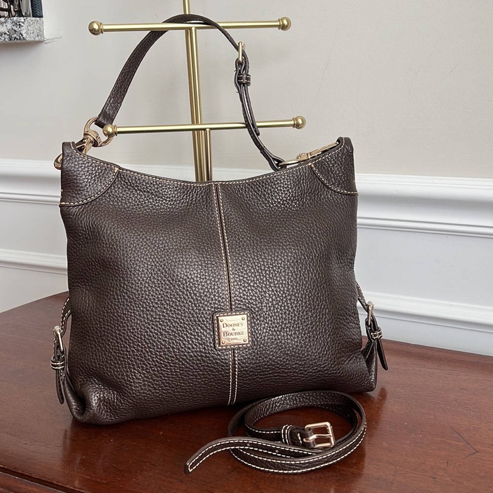 DOONEY & BOURKE Frederica Purse Shoulder Bag Crossbody Pebbled Brown